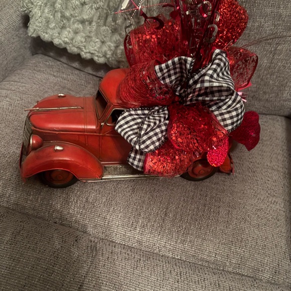 Festive Red Vintage Car Holiday Decoration